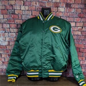 Vintage 90s Green Bay Packers Satin Starter Jacket Size L